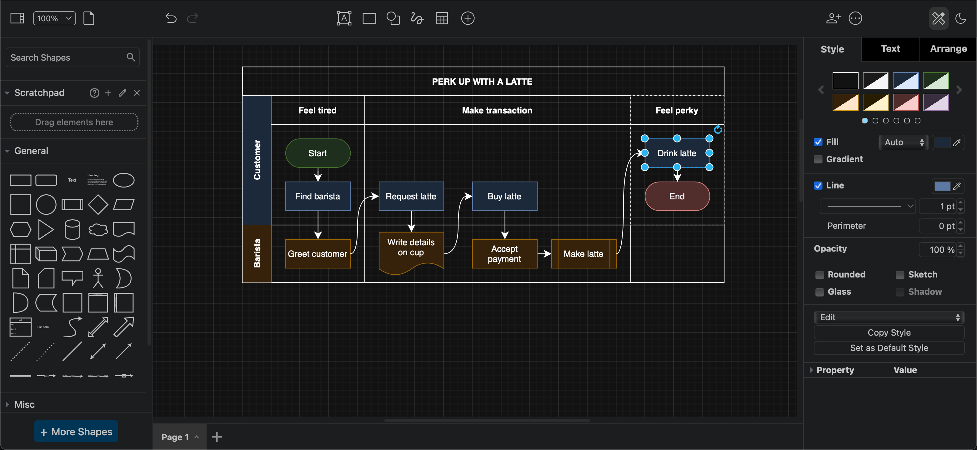 Use draw.io in dark mode when using the default editor theme, as well as with the Minimal and Sketch editor themes
